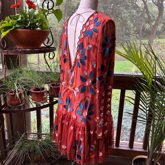 Free People “Hearts Are Wild” Mini Dress (NWOT) - Picture 6 of 13